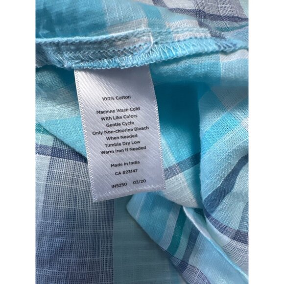 Talbots Womens Plaid Button-Down Long Sleeve Lightweight Shirt Size 3X - Picture 7 of 9